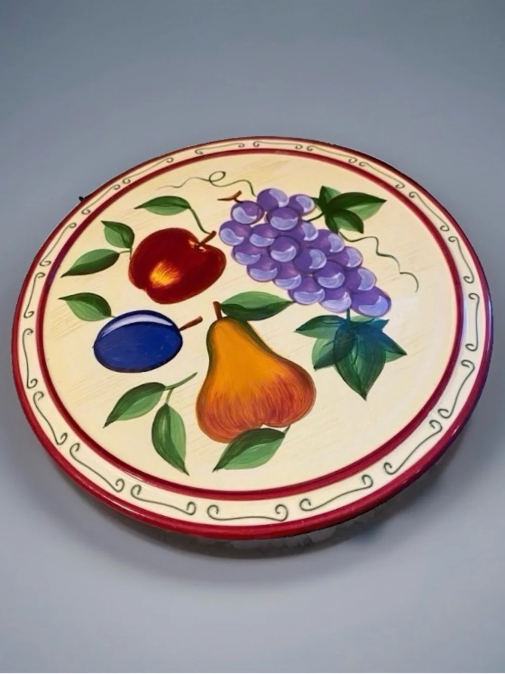 Vintage Sonoma Life+Style Hand Painted Fruit Ceramic Trivet Hot Plate 8